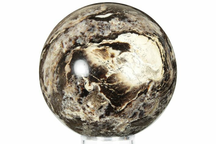 Polished Black Opal Sphere - Madagascar #200602